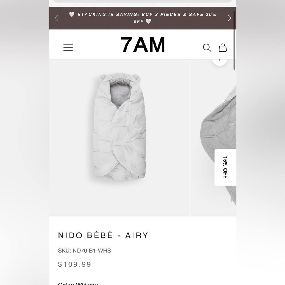 7am ENFANT NIDO BÉBÉ - AIRY light weight duvet wrap